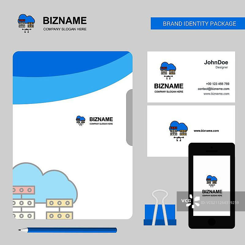 网络通信商务Logo、文件封面、名片和App设计矢量图图片素材