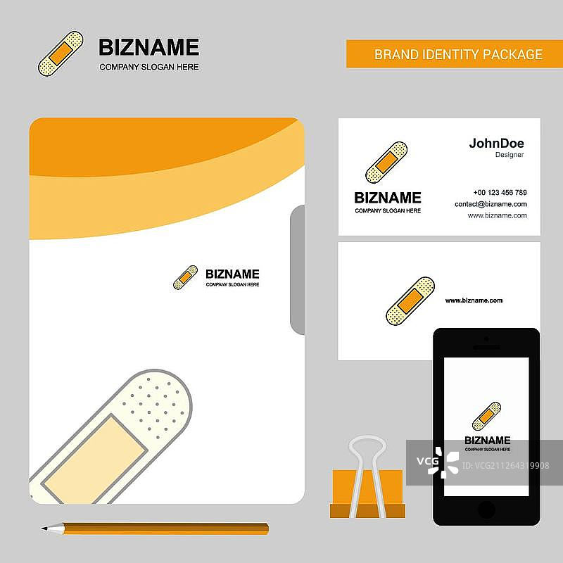 石膏商业Logo、文件封面名片和App设计矢量插图图片素材