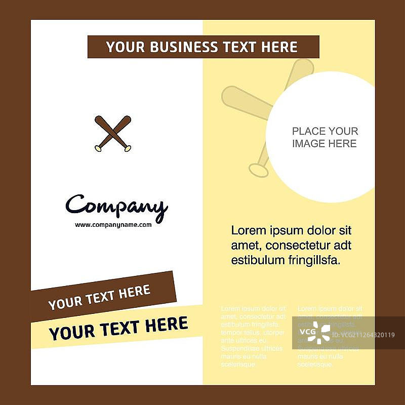 棒球棒公司宣传册模板（矢量商务模板）图片素材