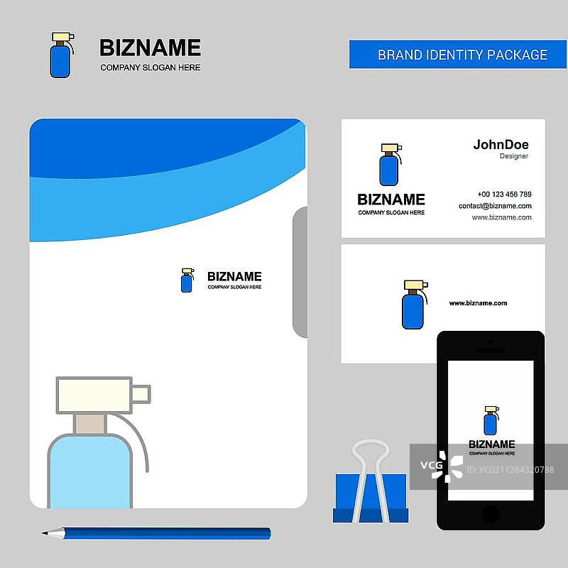 淋浴商务Logo、文件封面、名片和App设计矢量插画图片素材