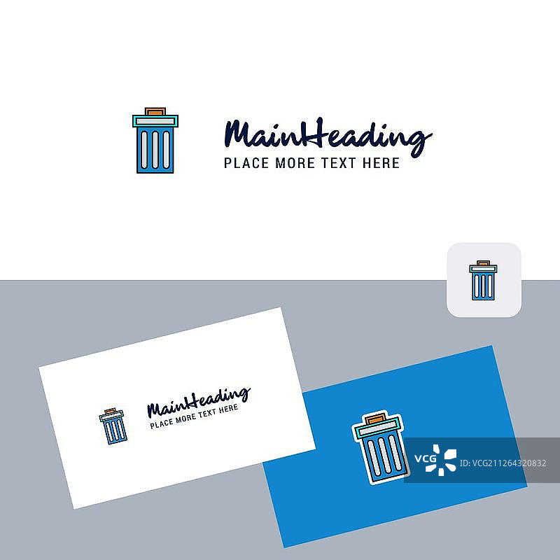带名片模板的垃圾矢量标志图片素材