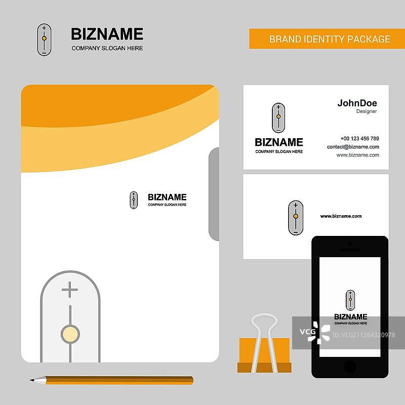 放大缩小商务Logo、文件封面、名片和App设计矢量素材图片素材