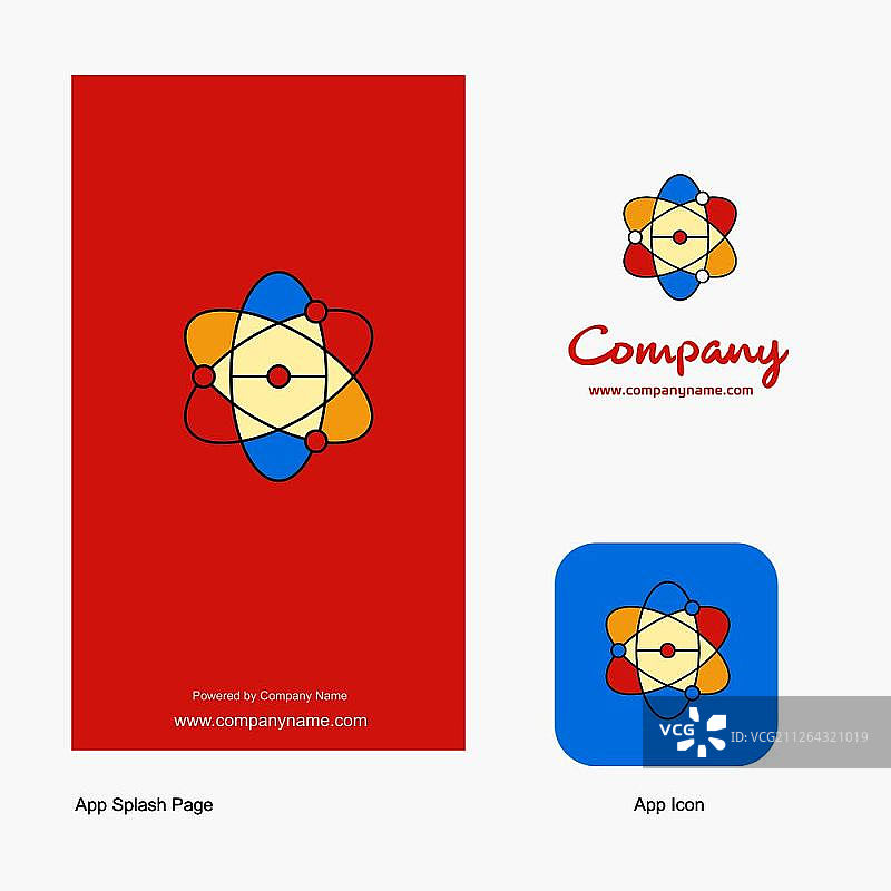 核能公司Logo App图标和启动页设计，创新商业App设计元素图片素材