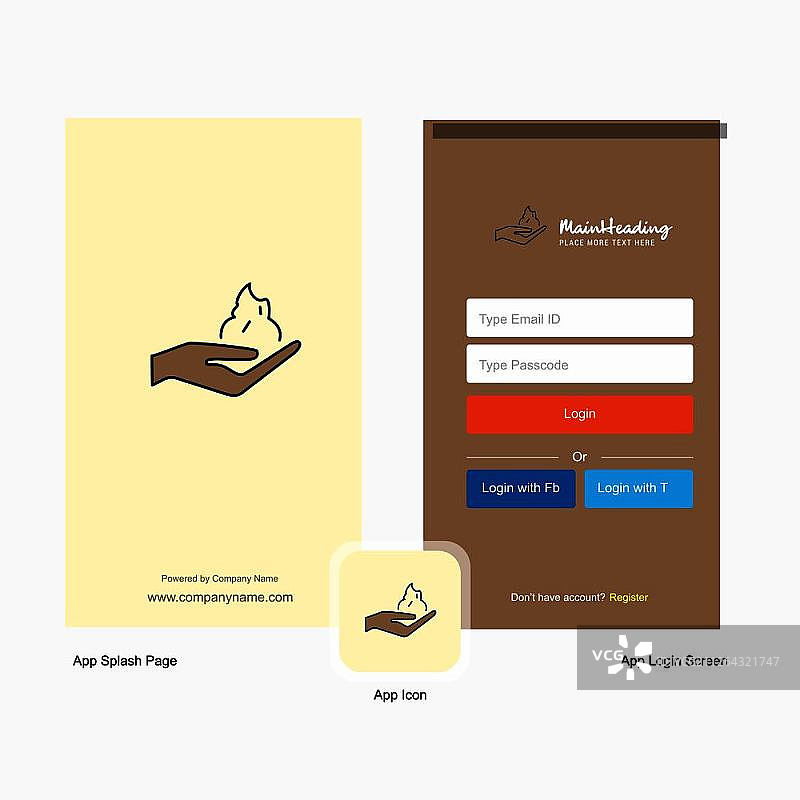 公司移动商务模板启动登录页图片素材