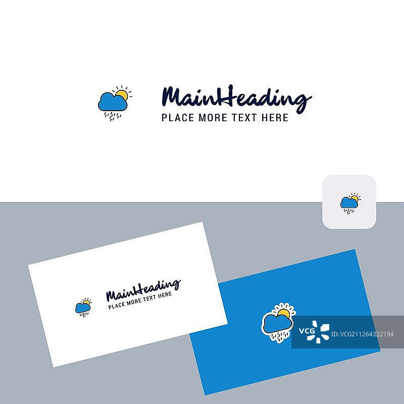 雨天矢量标志与名片模板：优雅的企业形象图片素材