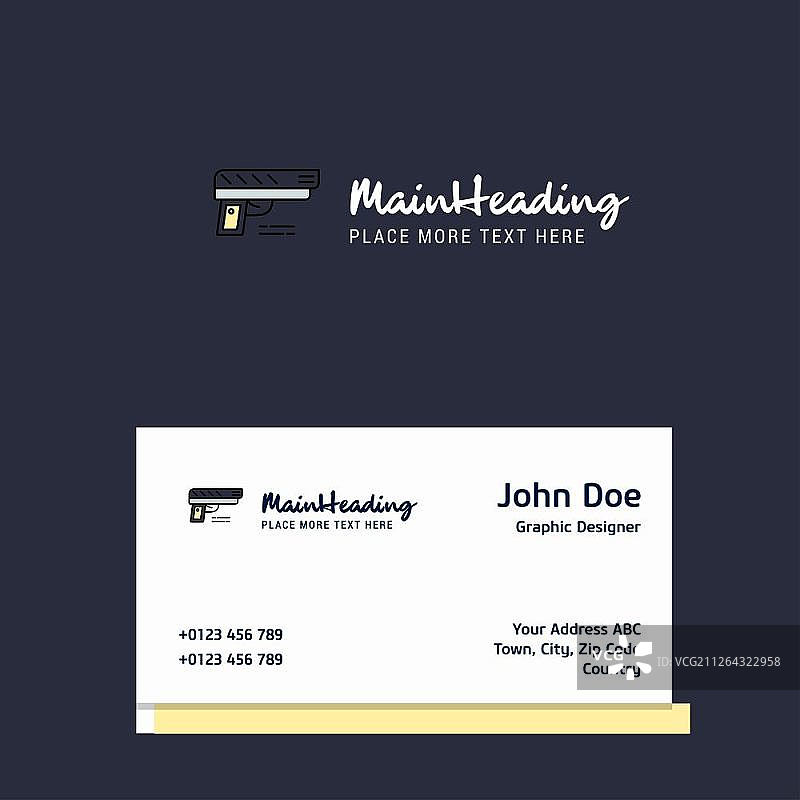 枪械标志设计附名片模板矢量图图片素材