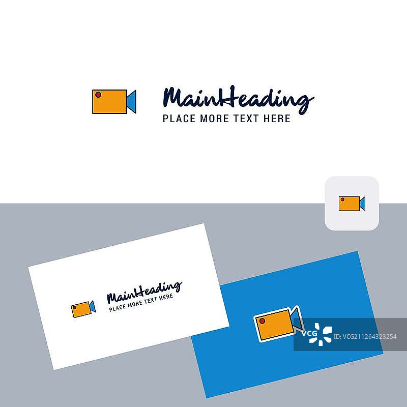 摄像机矢量标识与名片模板，优雅的企业形象图片素材