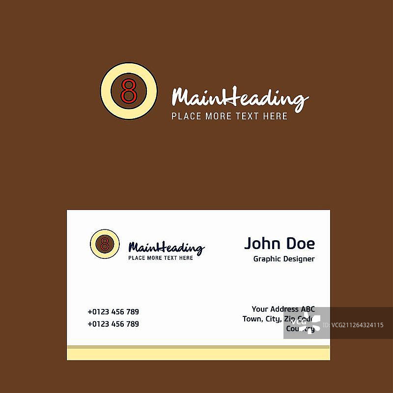 带名片模板的斯诺克球Logo设计矢量图图片素材