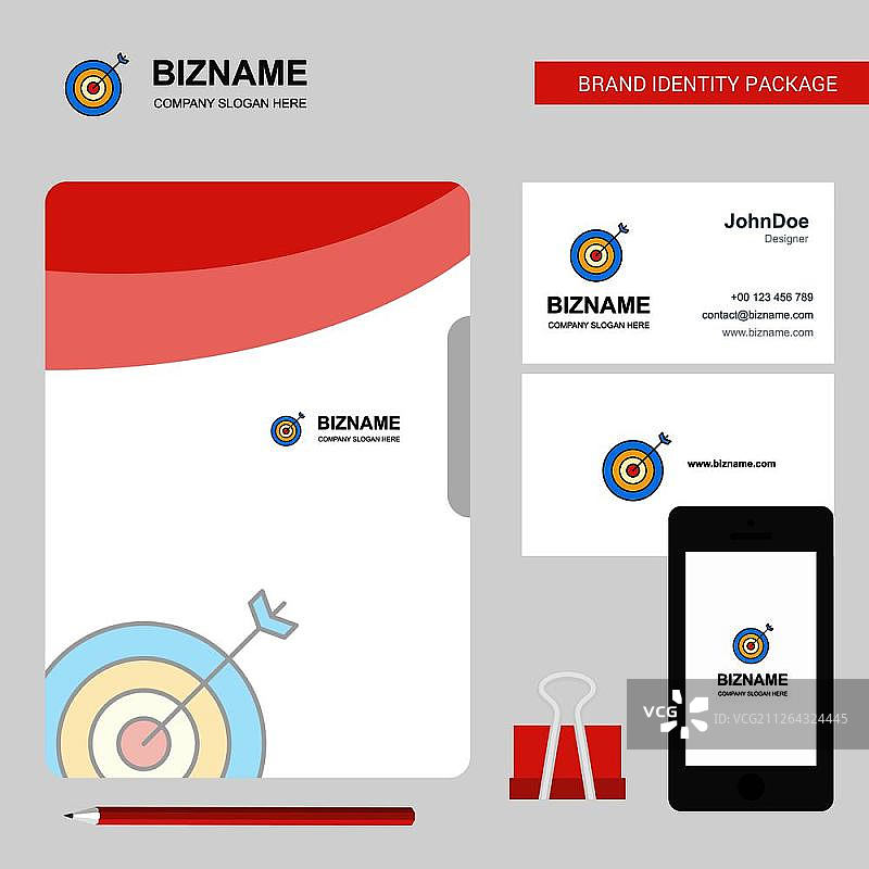飞镖商业Logo、文件封面、名片和App设计矢量素材图片素材