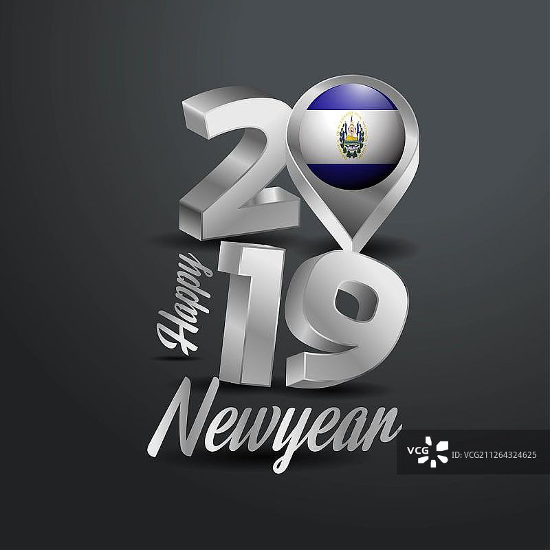 2019新年快乐萨尔瓦多国旗设计图片素材