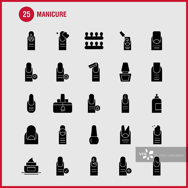 设计师和开发人员专用美甲纯色图标包：法式、保健、美甲、医疗十字、艺术、美容、护理矢量图标图片素材