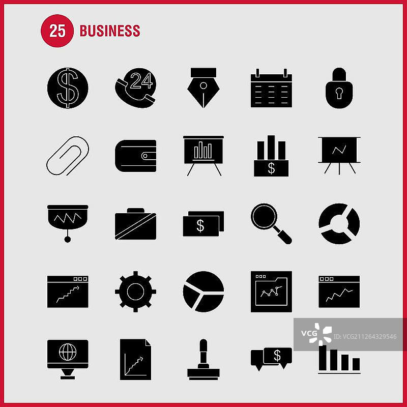 用于信息图表、移动UI/UX套件和印刷设计的商务实体字形图标集。包括矢量、图表、线条、教育、咖啡、茶、食物、餐饮。现代信息图表标志和象形图矢量图片素材