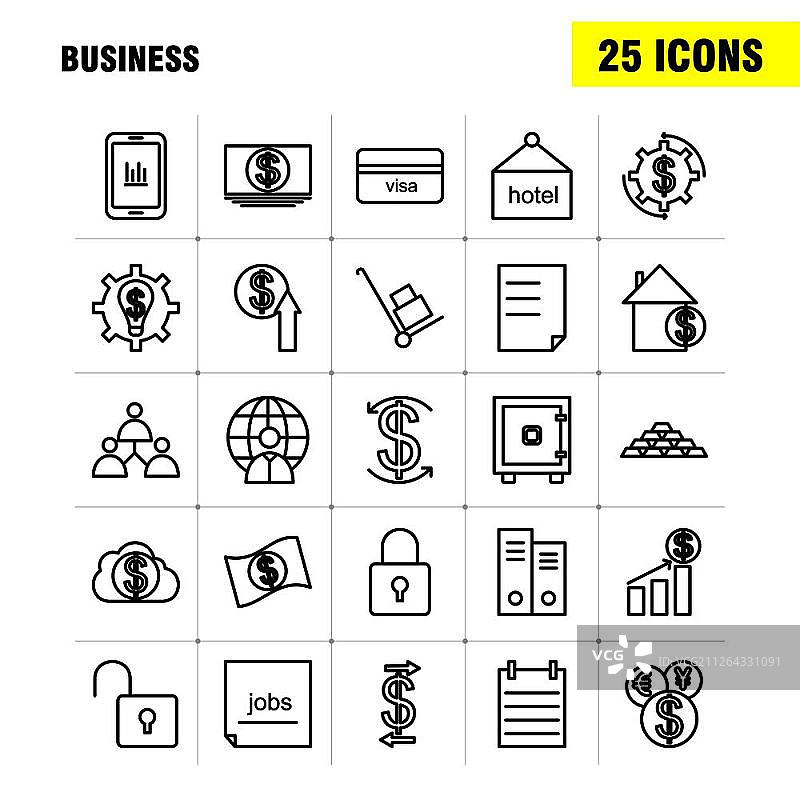 用于信息图表、移动UX/UI套件和印刷设计的通信线条图标集，包括：麦克风、录音、录制、音频、显示器、电脑、屏幕、分享、现代信息图表标志和象形图的集合-矢量图片素材