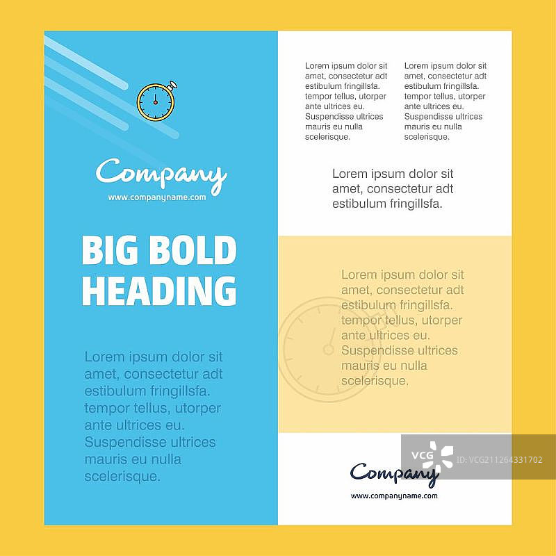 带文本和图像位置的秒表商务公司海报模板矢量背景图片素材