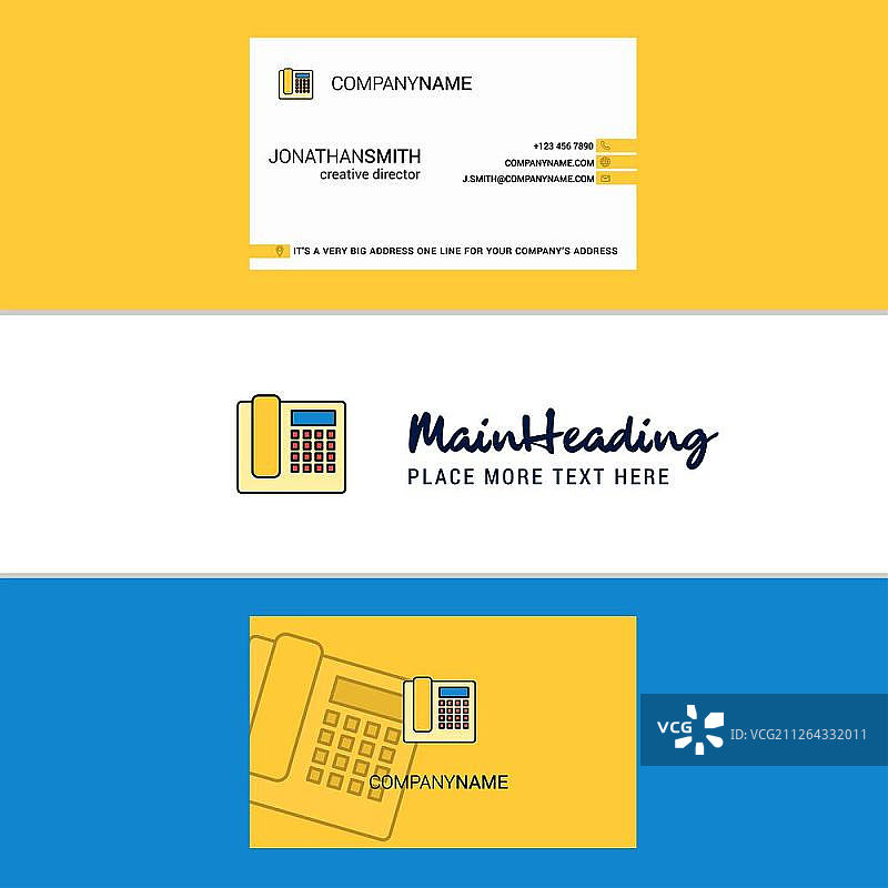 漂亮的电话标志和名片。竖版设计矢量图片素材