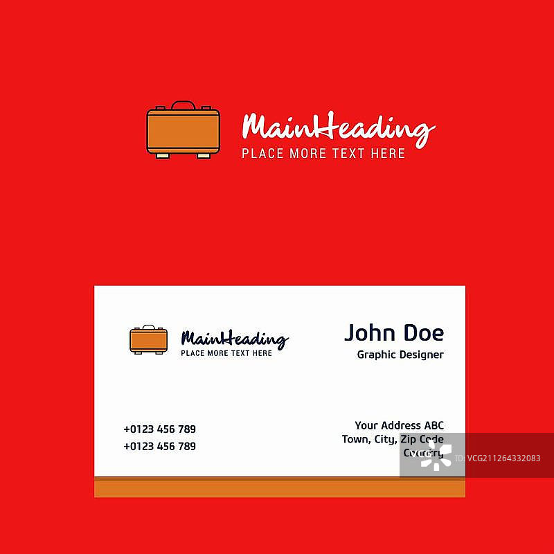 带名片模板的公文包Logo设计。优雅的企业形象。-矢量图片素材