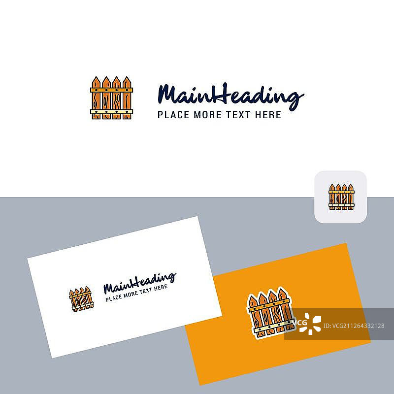 带名片模板的边界矢量标志。优雅的企业形象。-矢量图片素材