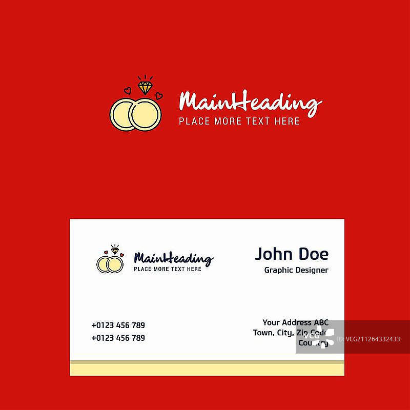 钻石戒指logo设计与名片模板：优雅的企业形象（矢量图）图片素材