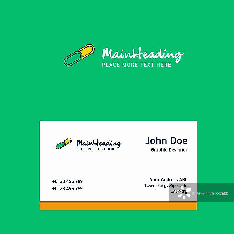 纸质图钉logo设计与名片模板矢量素材图片素材