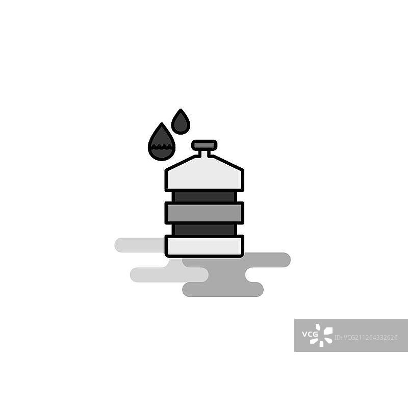 水上运动水壶Web图标。扁平线条填充灰色图标矢量图片素材
