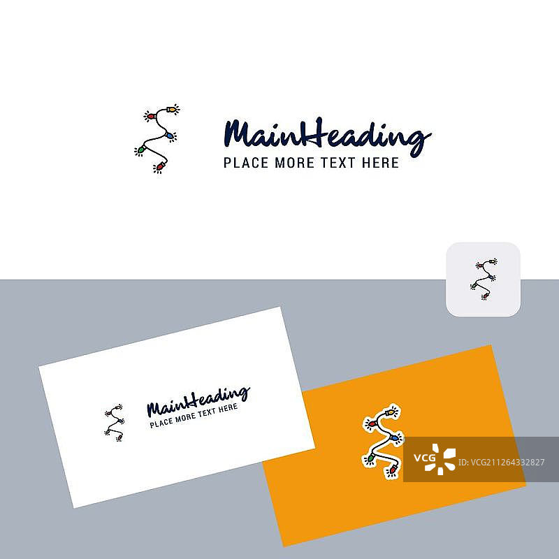 装饰灯矢量标志与名片模板，优雅的企业形象 - 矢量图片素材