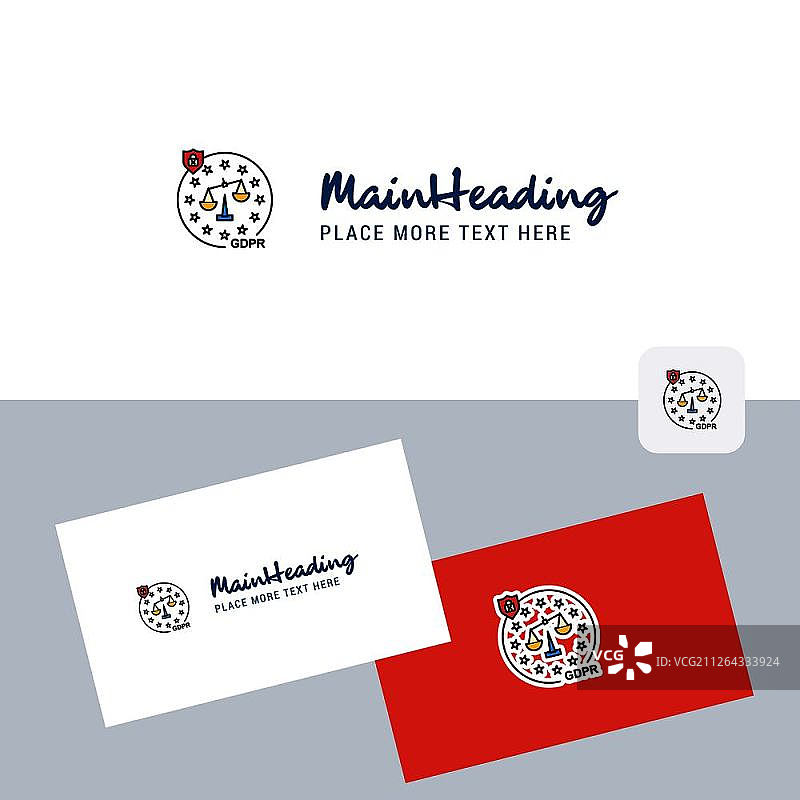 正义矢量标志，含名片模板：优雅的企业形象 - 矢量图片素材