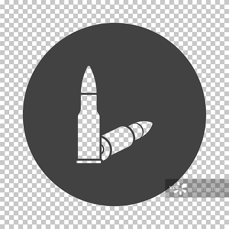 步枪弹药图标。透明网格上的消减模版设计。矢量图。图片素材