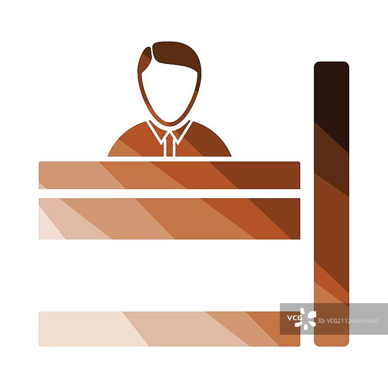 银行职员图标，扁平颜色设计，矢量插图图片素材