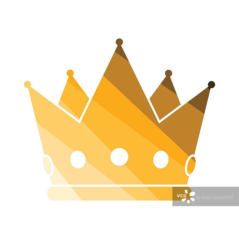 派对皇冠图标：扁平色彩矢量插画图片素材