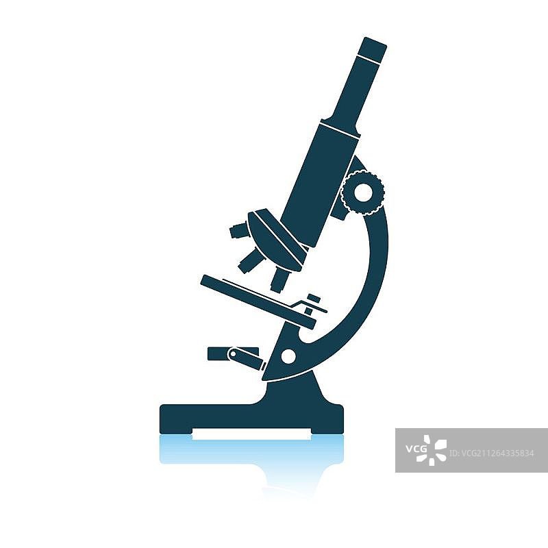 化学显微镜图标。阴影反射设计。矢量插图。图片素材