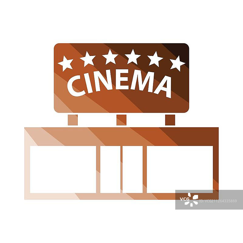 电影院入口图标：扁平颜色设计矢量图图片素材