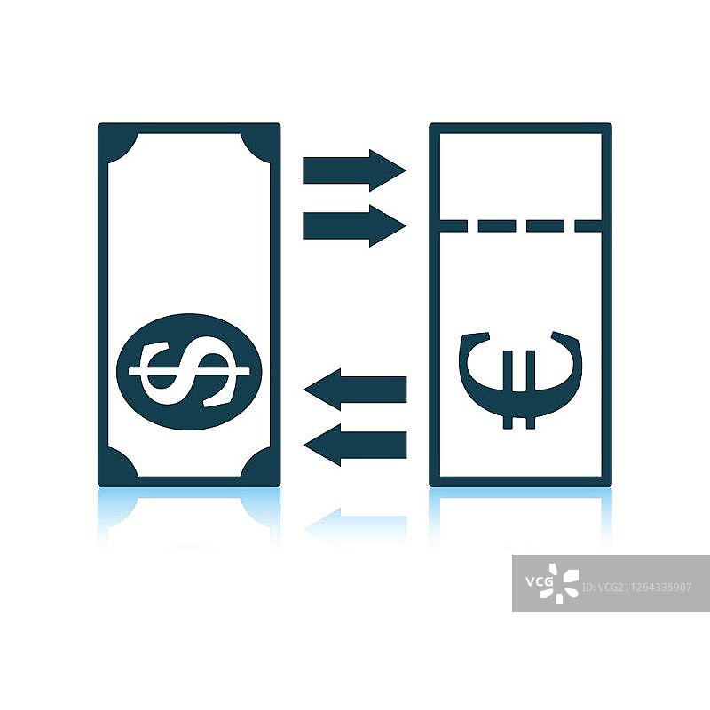 货币兑换图标。阴影反射设计。矢量插图。图片素材