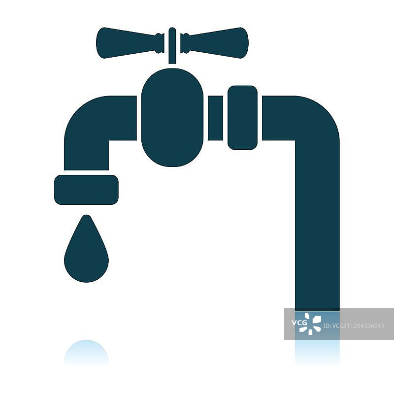 带阀门管道图标：阴影反射设计矢量图图片素材