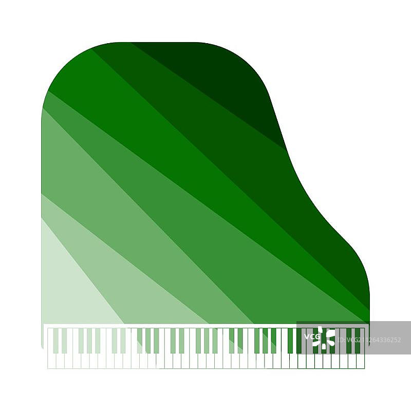 三角钢琴图标，扁平色彩设计图片素材