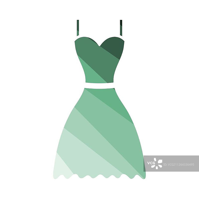 连衣裙图标，扁平风格设计矢量图图片素材