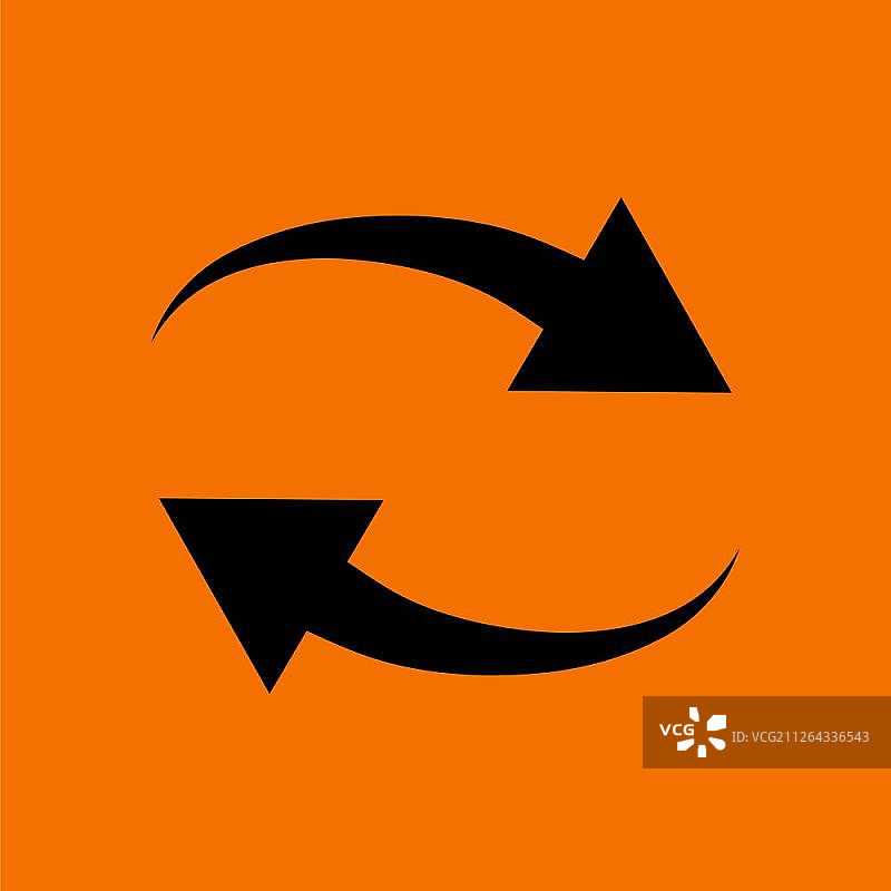 互动图标，橙色背景上的黑色矢量图图片素材