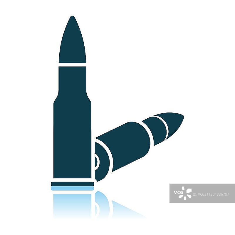 步枪弹药图标，阴影反射设计，矢量图图片素材