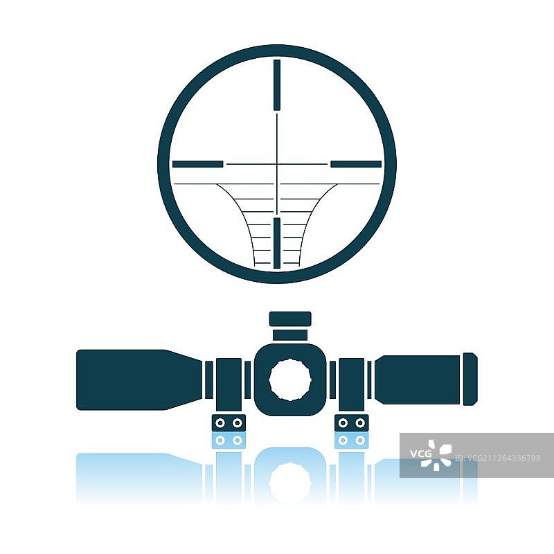 瞄准镜图标，阴影反射设计矢量素材图片素材
