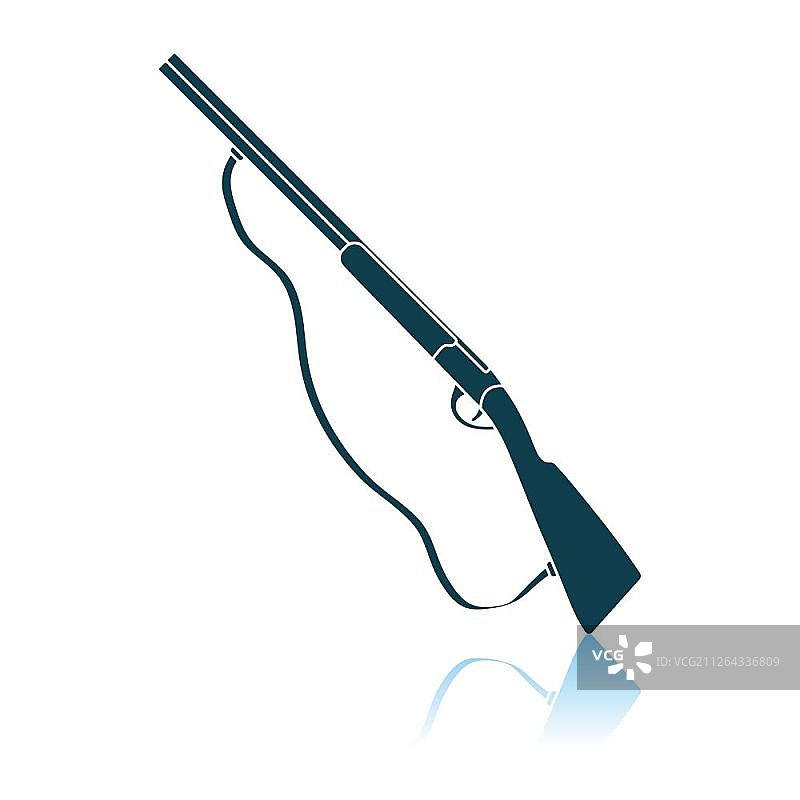 猎枪图标，阴影反射设计，矢量图图片素材