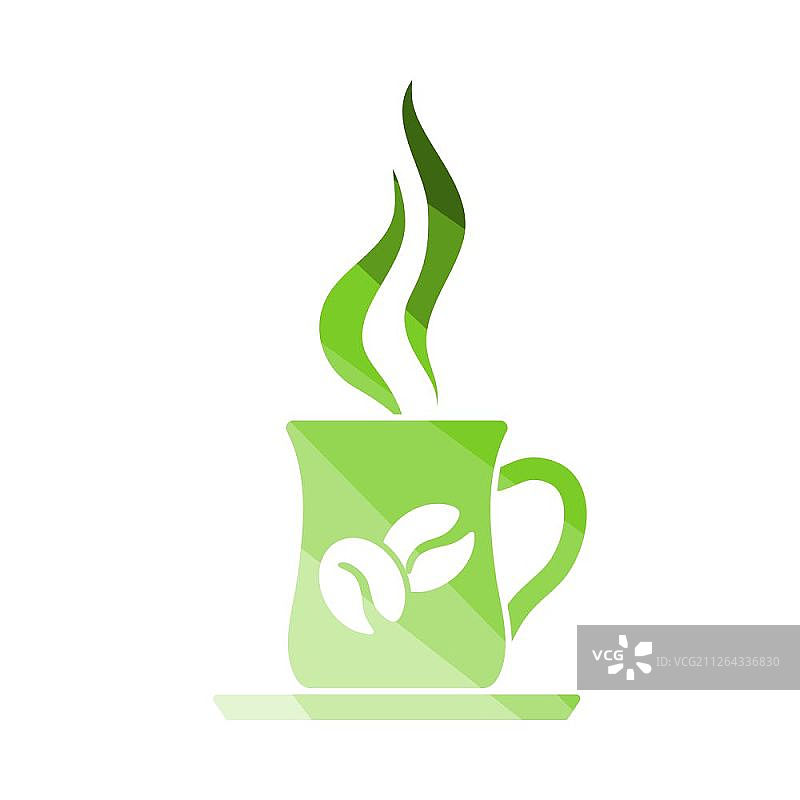 咖啡杯图标，扁平彩色阶梯设计，矢量插图图片素材