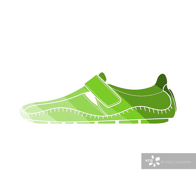 软皮鞋图标。扁平彩色阶梯设计。矢量素材。图片素材