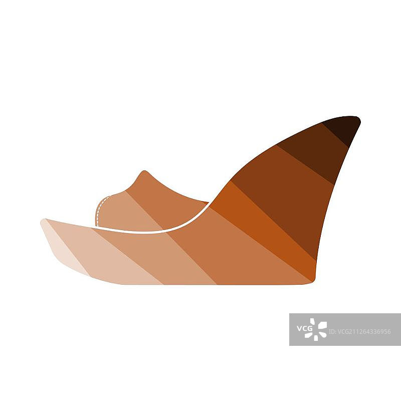 厚底鞋图标。扁平颜色阶梯设计。矢量素材图片素材