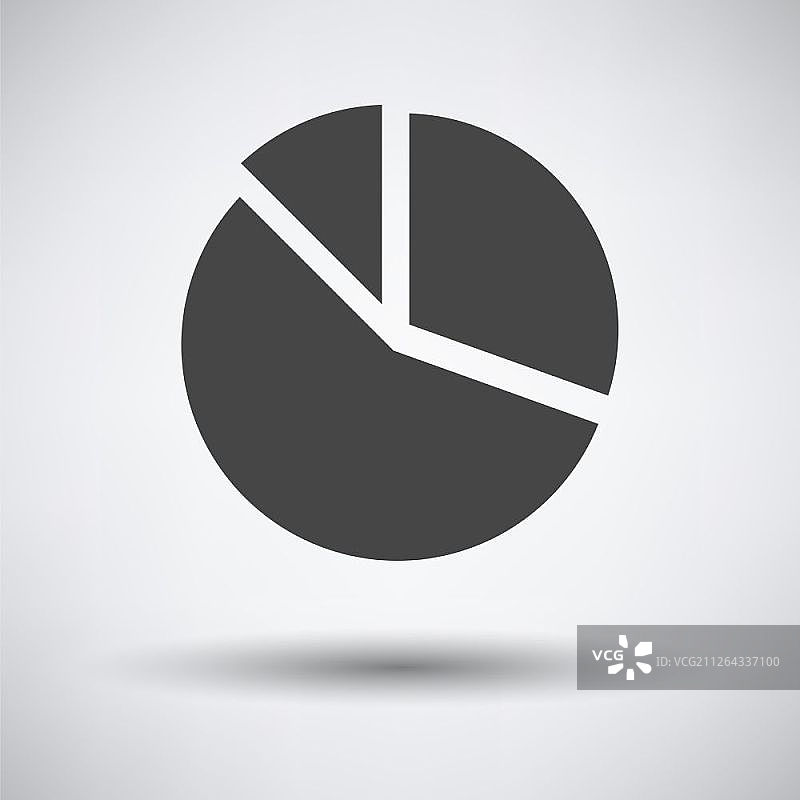 饼图图标：深灰色背景，圆形阴影矢量图图片素材