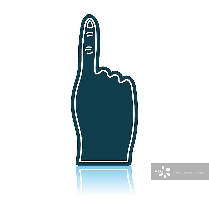 粉丝泡沫手指图标. 阴影反射设计. 矢量图。图片素材