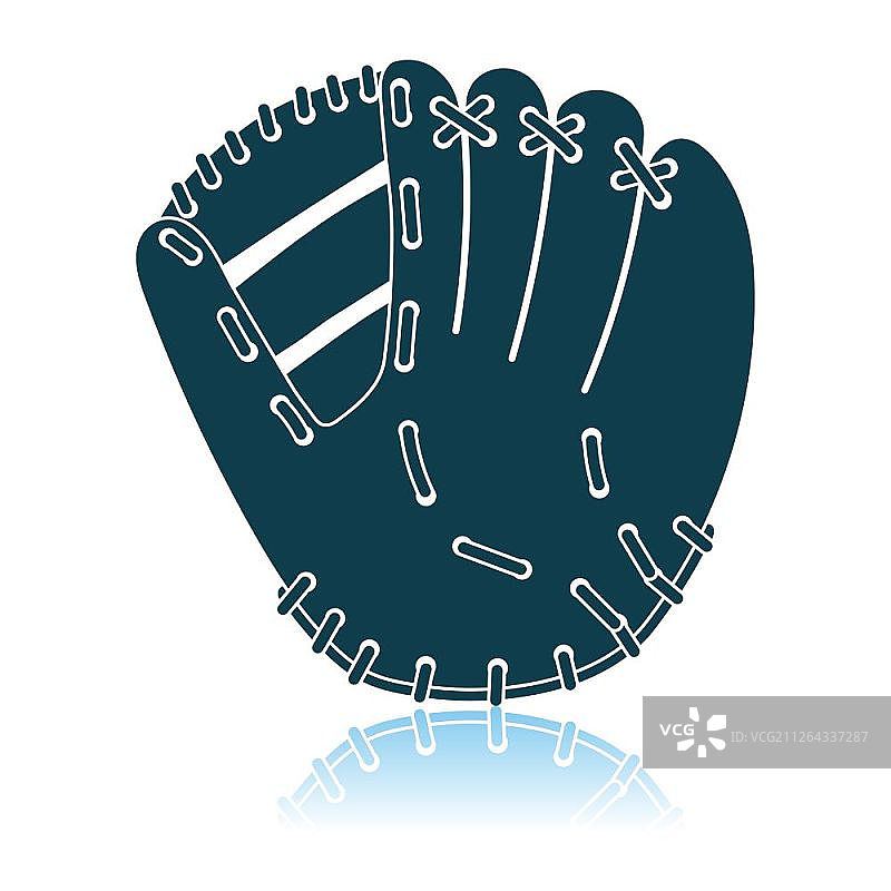 棒球手套图标，阴影反射设计，矢量插画图片素材