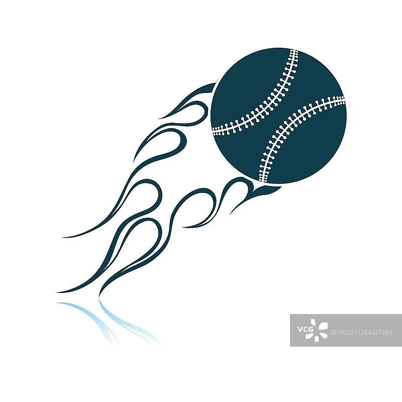 棒球火球图标。阴影反射设计。矢量图。图片素材