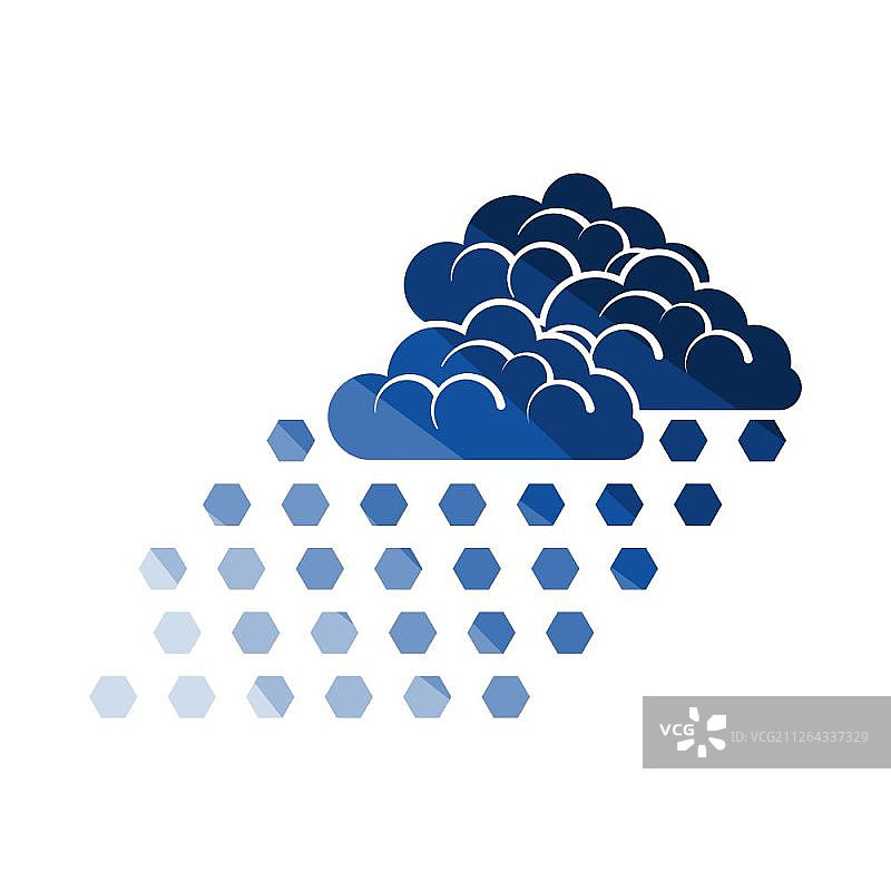 冰雹图标，扁平彩色阶梯设计图片素材