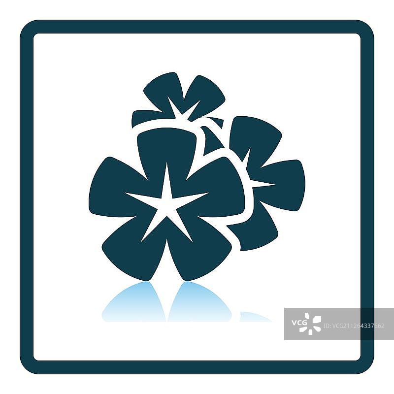 鸡蛋花方形阴影反射设计矢量图标图片素材