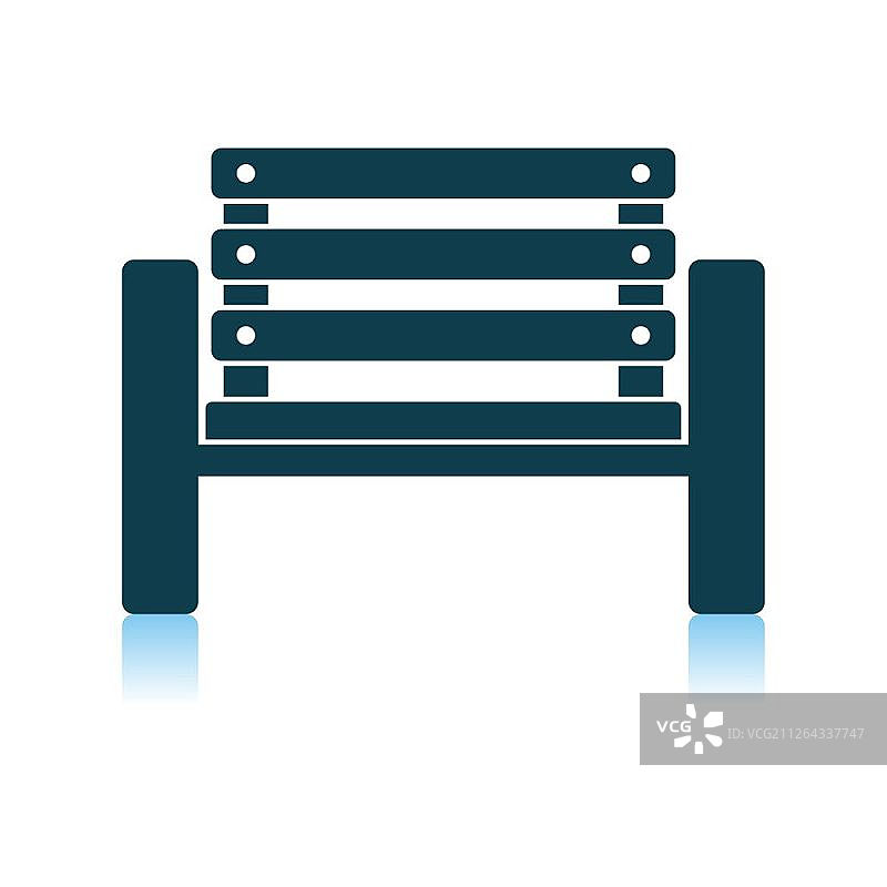 网球运动员长椅图标——阴影反射设计矢量图图片素材