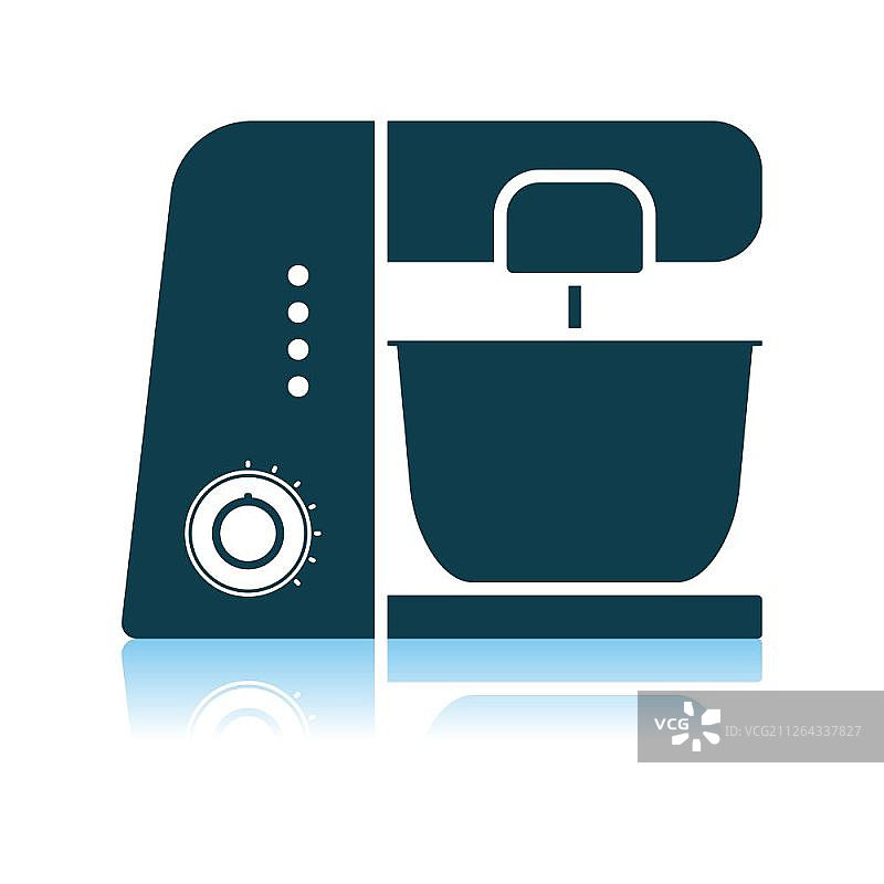 厨房食物料理机图标：阴影反射设计矢量图图片素材